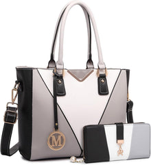 Damen Handtasche Schultertasche Shopper V-förmiges Design 2-teiliges