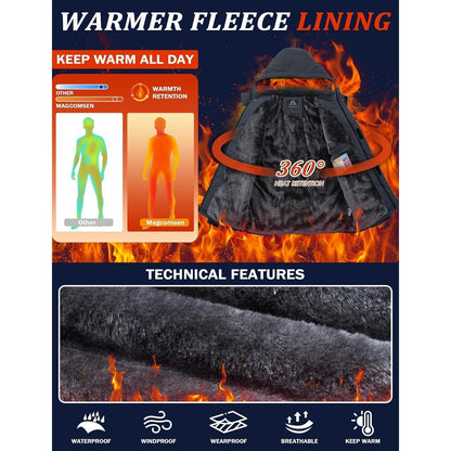 Herren Skijacke Wasserdicht & Warm – Dunkelgrau