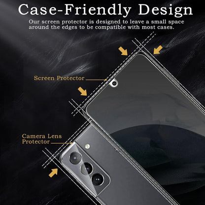2x Sichtschutz & Kameraschutz für Samsung Galaxy S21, Anti-Spy Folie, 9H Härte
