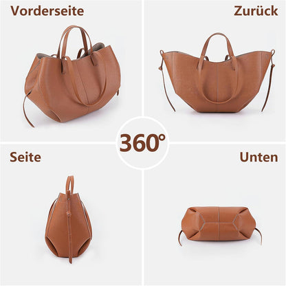 Damen Tote Bag Große Umhängetasche PU Leder Shopper Tragetasche