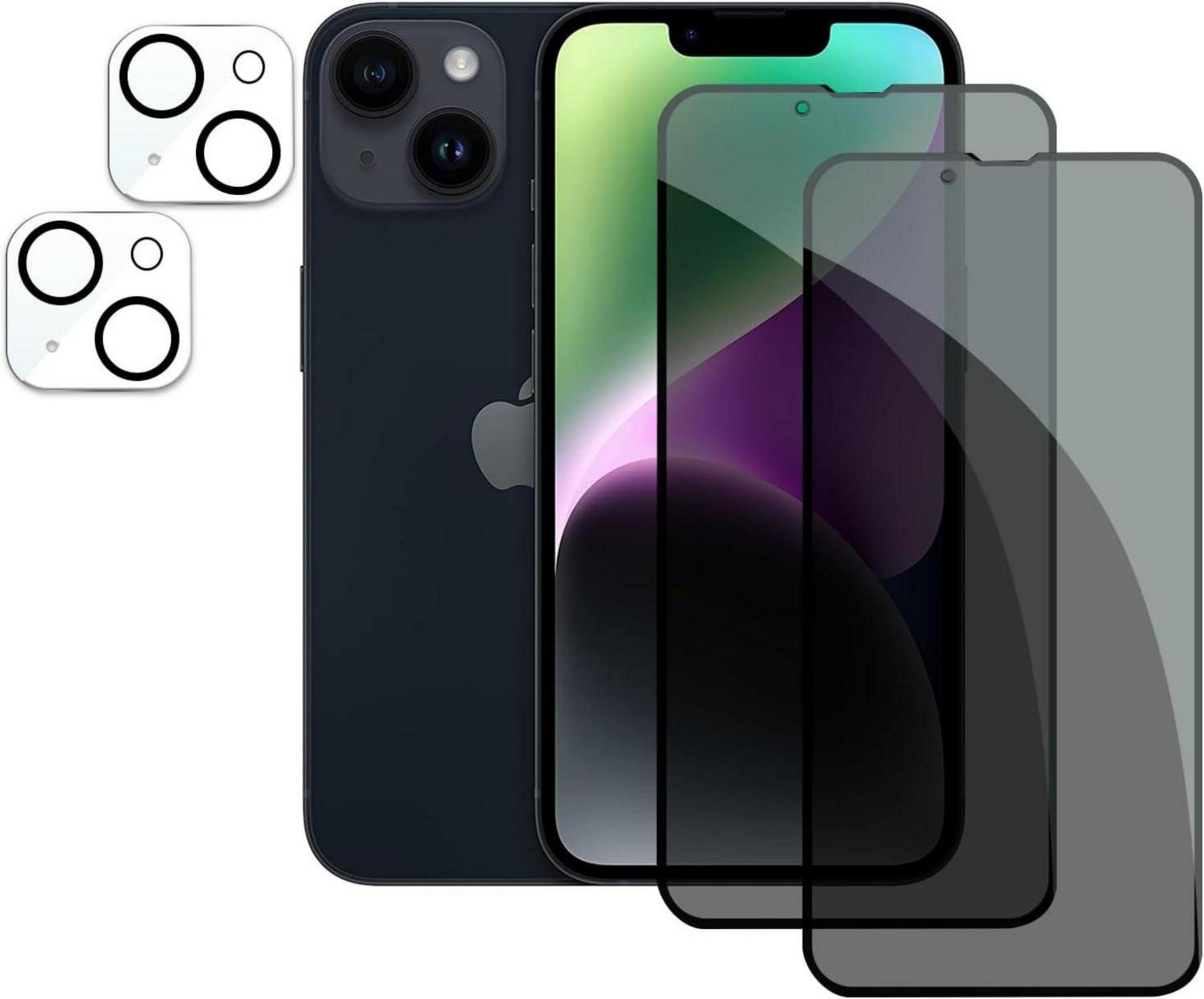 2er Set iPhone 14 Sichtschutz Anti-Spy Folie 9H Härte