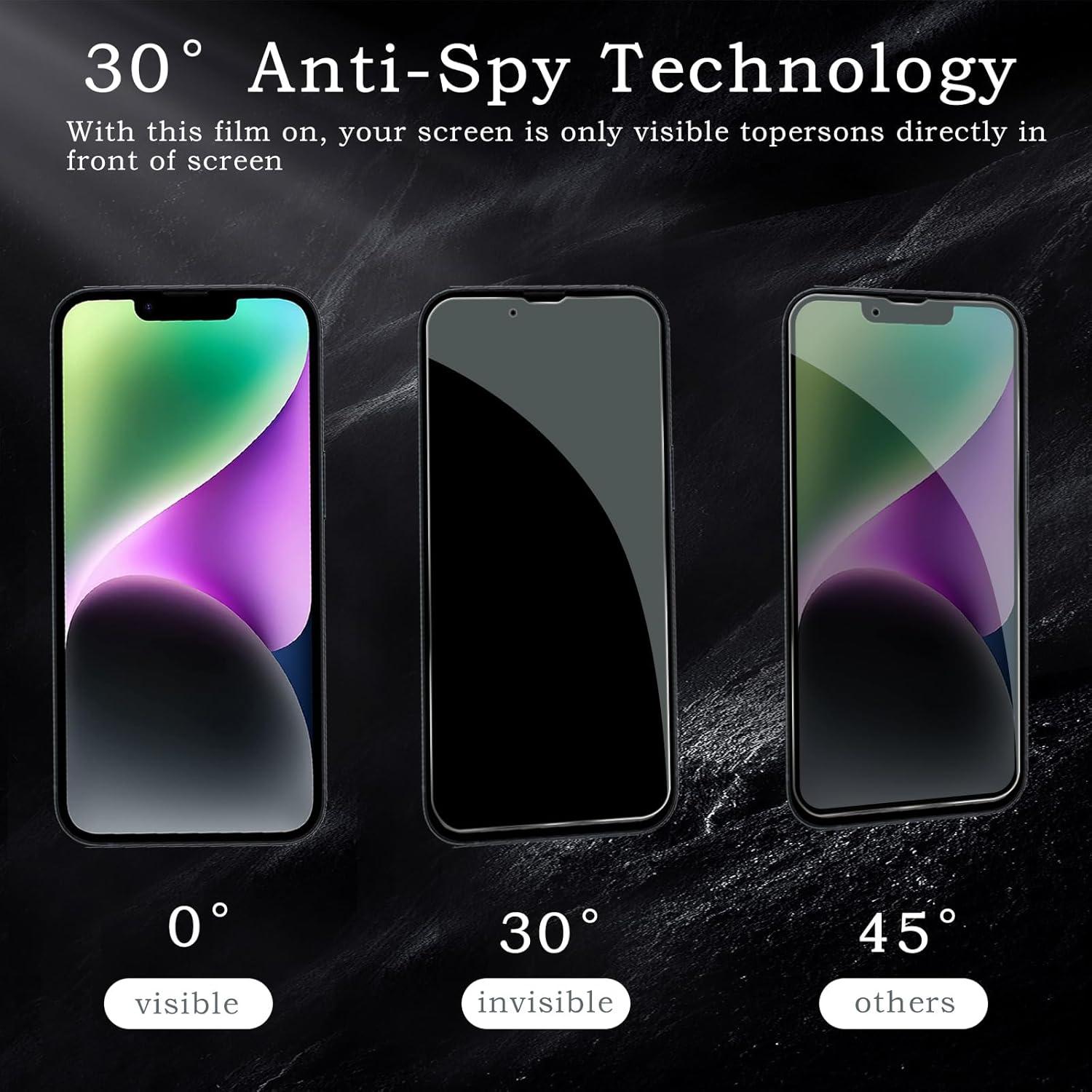 2x Sichtschutz Kameraschutz iPhone 14 Panzerglas 9H Härte