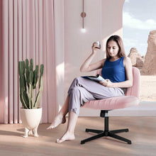 Bürostuhl ohne Armlehnen höhenverstellbar Samtbezug Rosa