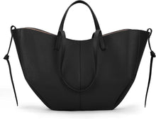 Große Damen Tote Bag PU Leder Umhängetasche - Schwarz