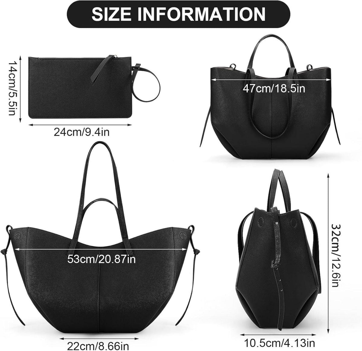 Große Damen Handtasche PU Leder Schultertasche Shopper für