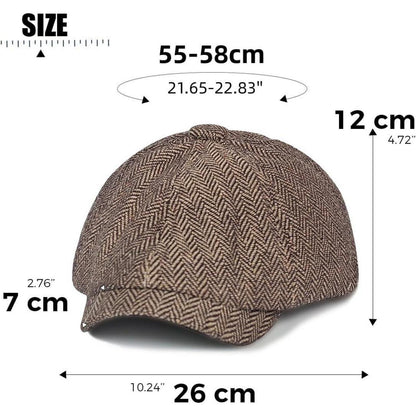 Herren Schiebermütze Winter - Gatsby Newsboy Cap Kaffee
