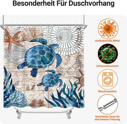 Duschvorhang Meeresschildkröte 180x180cm