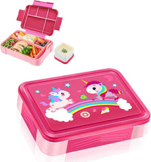 Brotdose mit Fächern Einhorn Bento Box Vesperbox Kinder BPA Frei