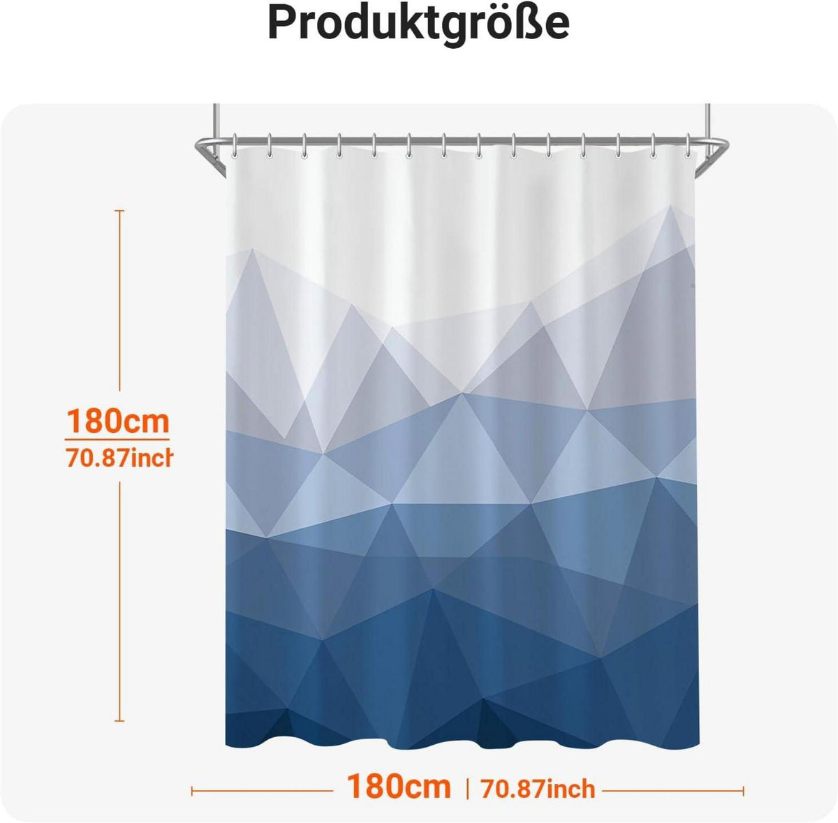 Duschvorhang 180x180 cm Geometrischer Verlauf Wasserabweisend