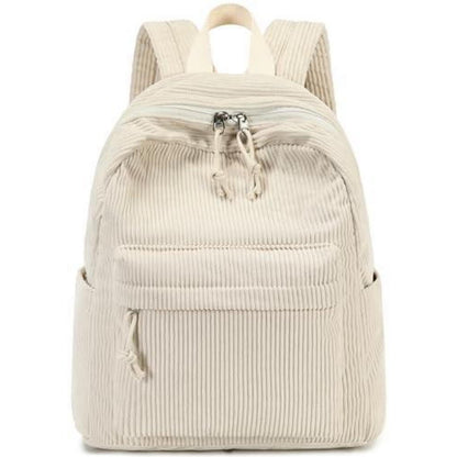 Damen Rucksack klein Cord Beige mit Mini Geldbörse