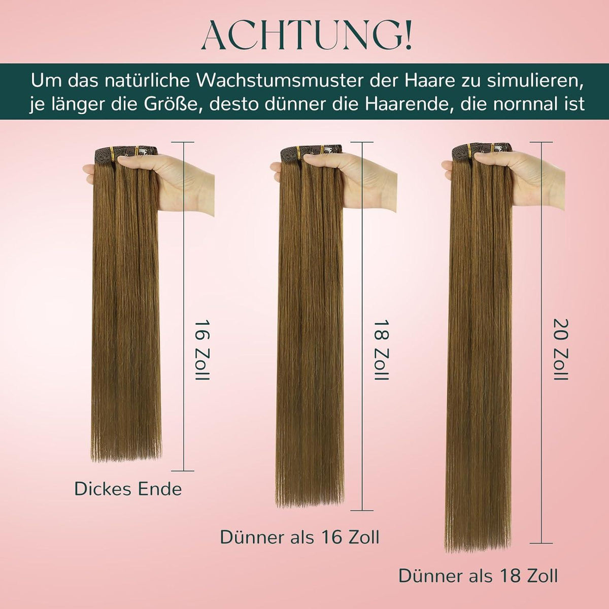 Clip-In Haarverlängerung Echthaar Braun 45cm – 120g