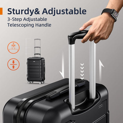 Großer Hartschalenkoffer Leicht XL 4 Rollen TSA-Schloss Schwarz 77cm
