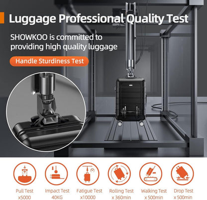 SHOWKOO Koffer Klein ABS+PC Hartschale Leicht 4 Rollen TSA Schwarz 55cm