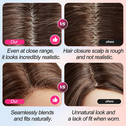 Lange glatte Perücke mit Lace Front – Natürlicher Look