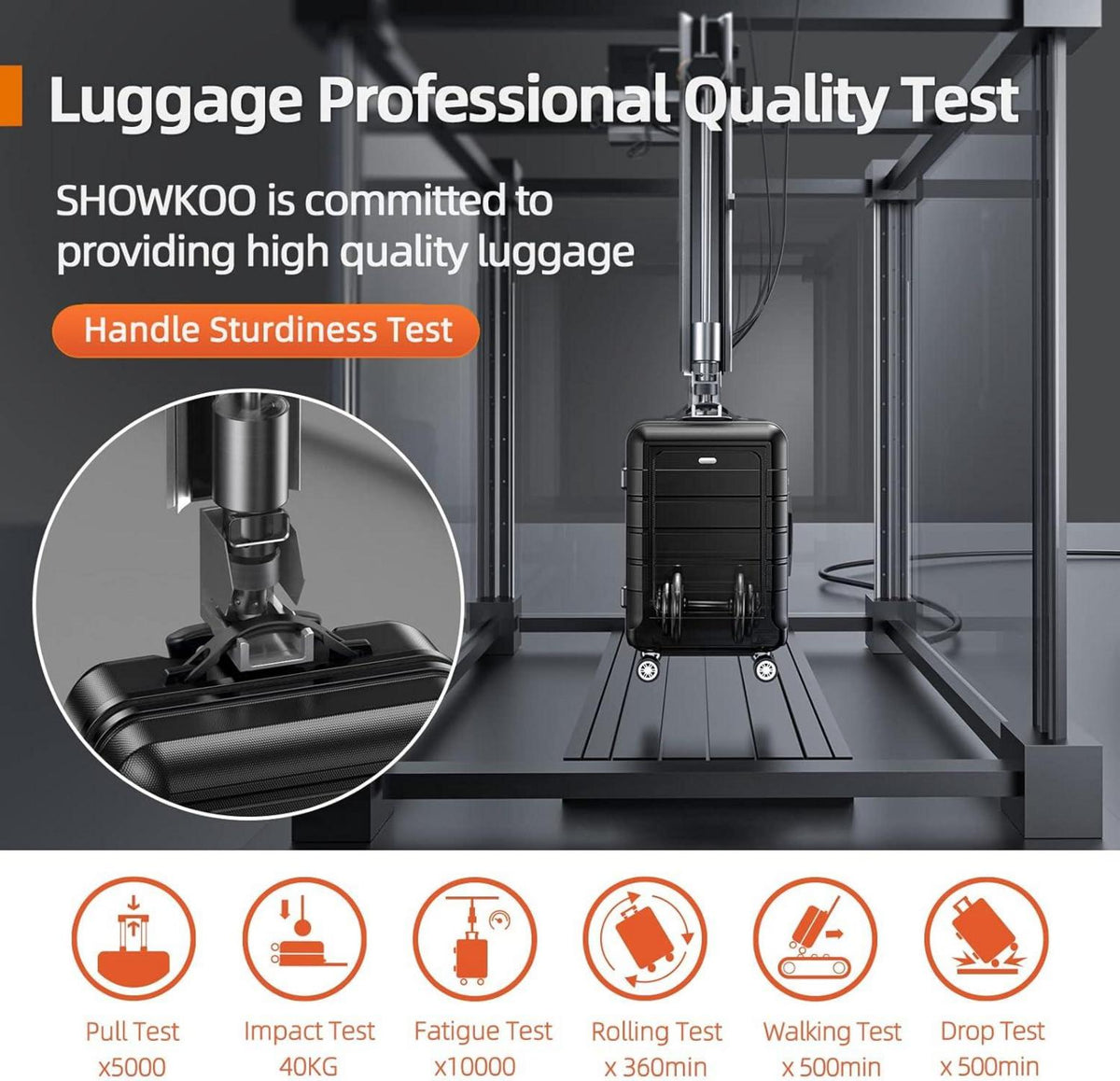SHOWKOO Kofferset 2tlg Hartschale Leicht ABS+PC Sets TSA 4 Rollen (M+L