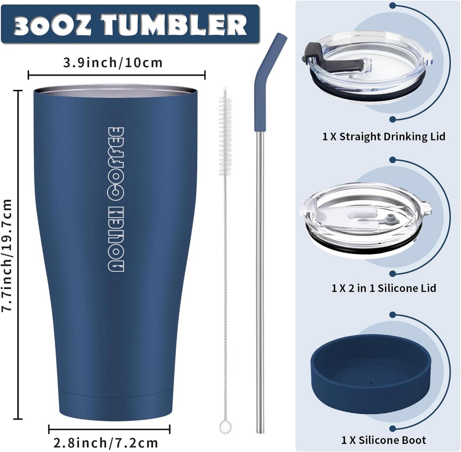 Isolierter Kaffeebecher Edelstahl 850ML Thermobecher to go Marineblau