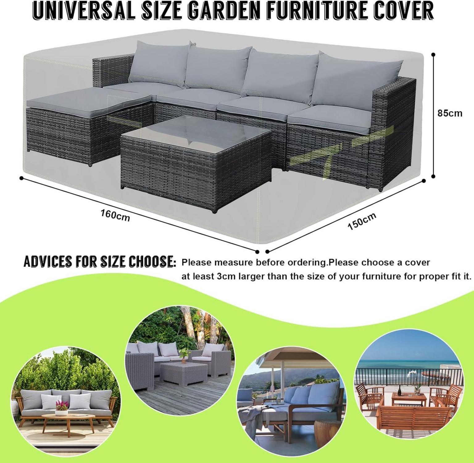 Abdeckhaube Gartenmöbel 420D Oxford 160x150x85cm mit