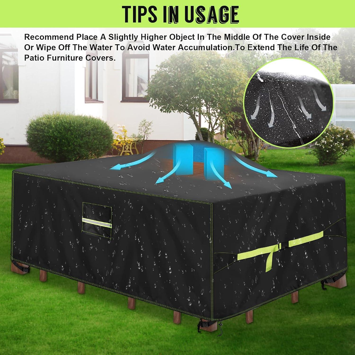 VDISRR Abdeckhaube Gartenmöbel 420D Oxford 160x150x85cm Wasserdicht UV-beständig