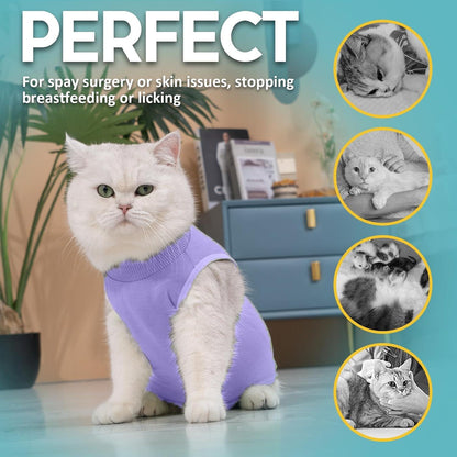 Katzenbody Erholungsanzug Modal Recovery Kastration Leckschutz S-Lavender