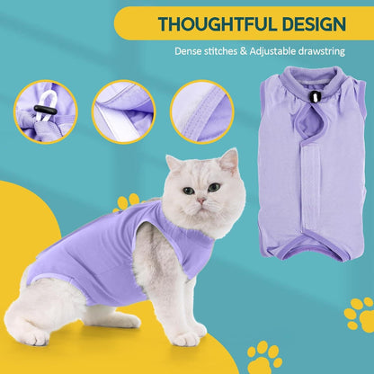 Katzenbody Erholungsanzug Kastration Leckschutz Suit M-Lavender