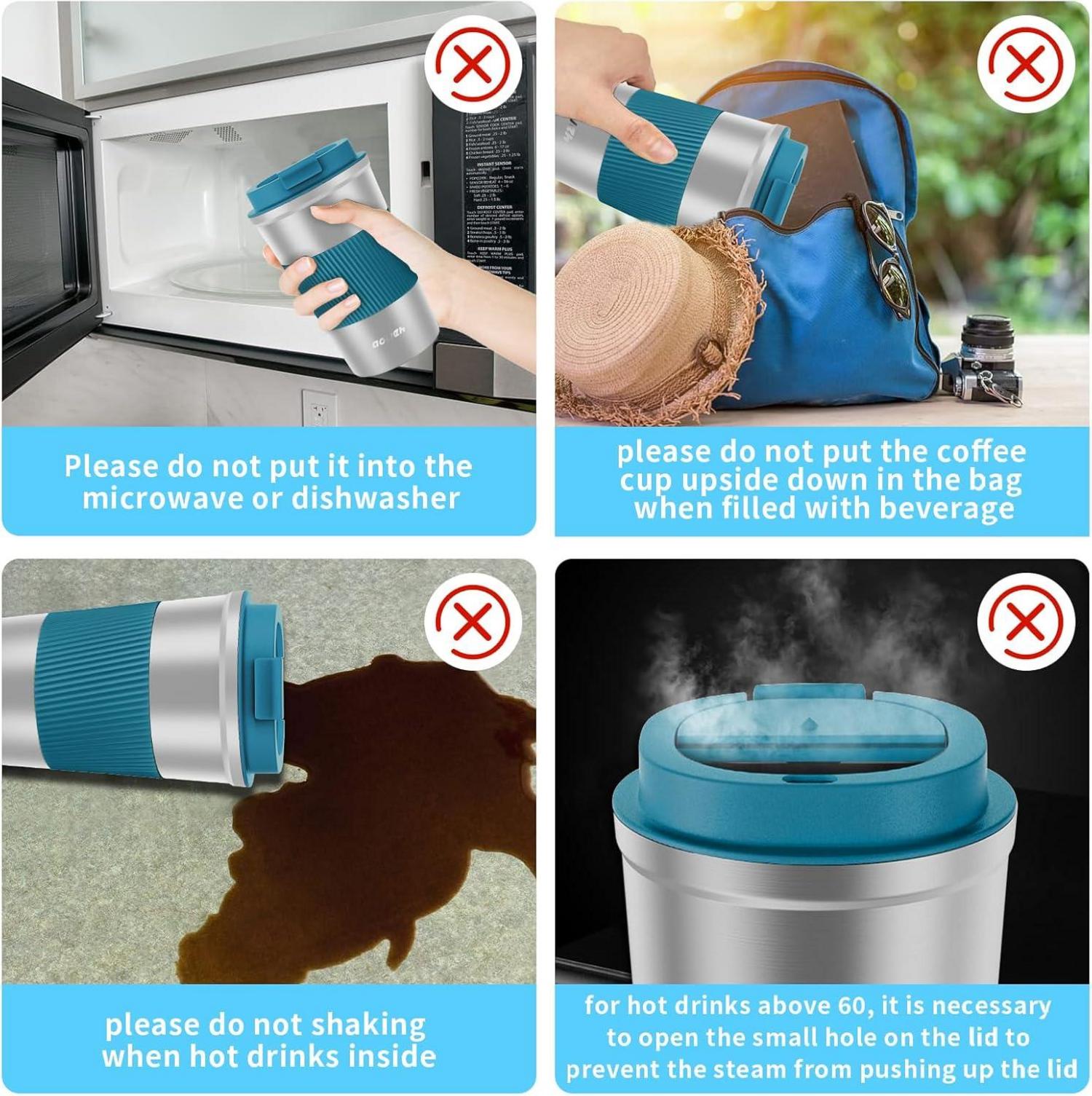 Thermobecher Kaffeebecher Isolierbecher Auslaufsicherer Deckel 380ML