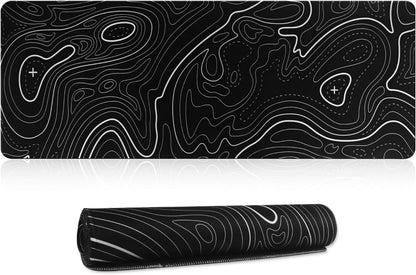 XXL Gaming Mauspad 800x300x3 mm Schwarz rutschfest wasserfest PU-Leder