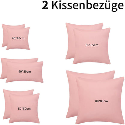 Kissenbezug Pfirsch Rosa 40x80 2er Set Mikrofaser mit Reißverschluss