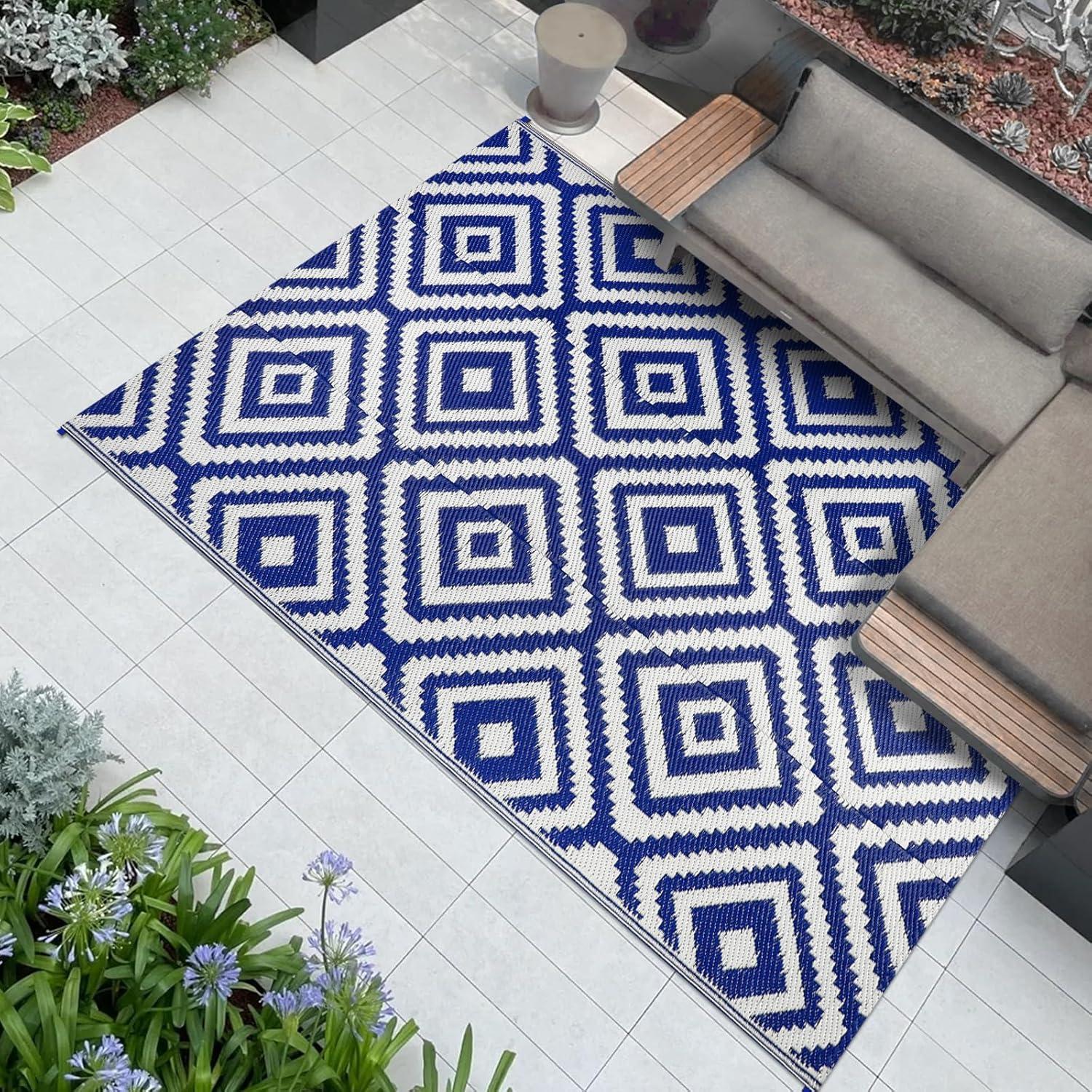 Outdoor Teppich Wetterfest 120x180cm Terrasse Garten Camping