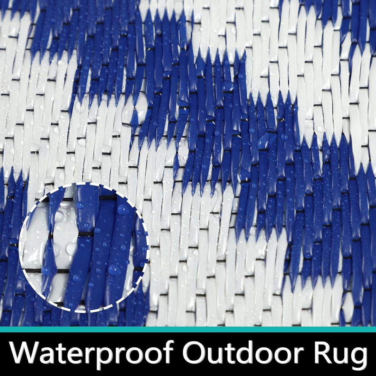 Outdoor Teppich Wetterfest Kunststoff 150x245 cm Blau