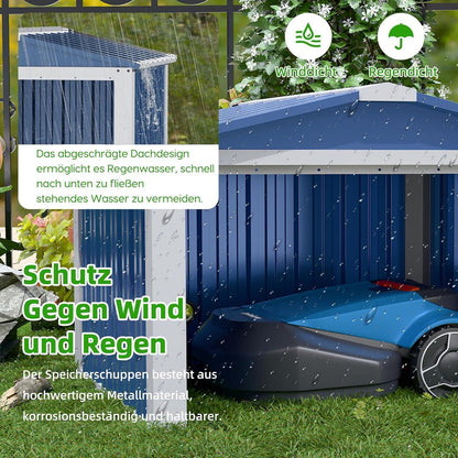 Metall Mähroboter Garage mit Satteldach – Schutz & Stauraum