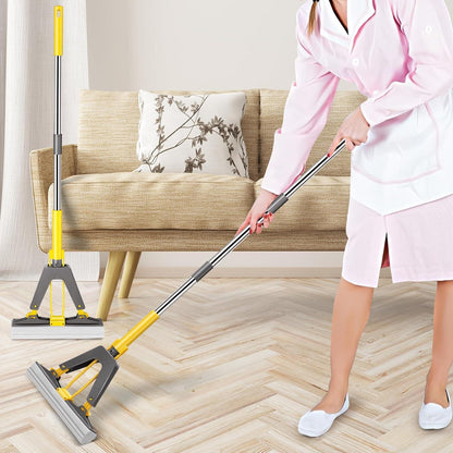 HEVOL Bodenwischer Auswringfunktion PVA Schwamm Wischmopp 128cm