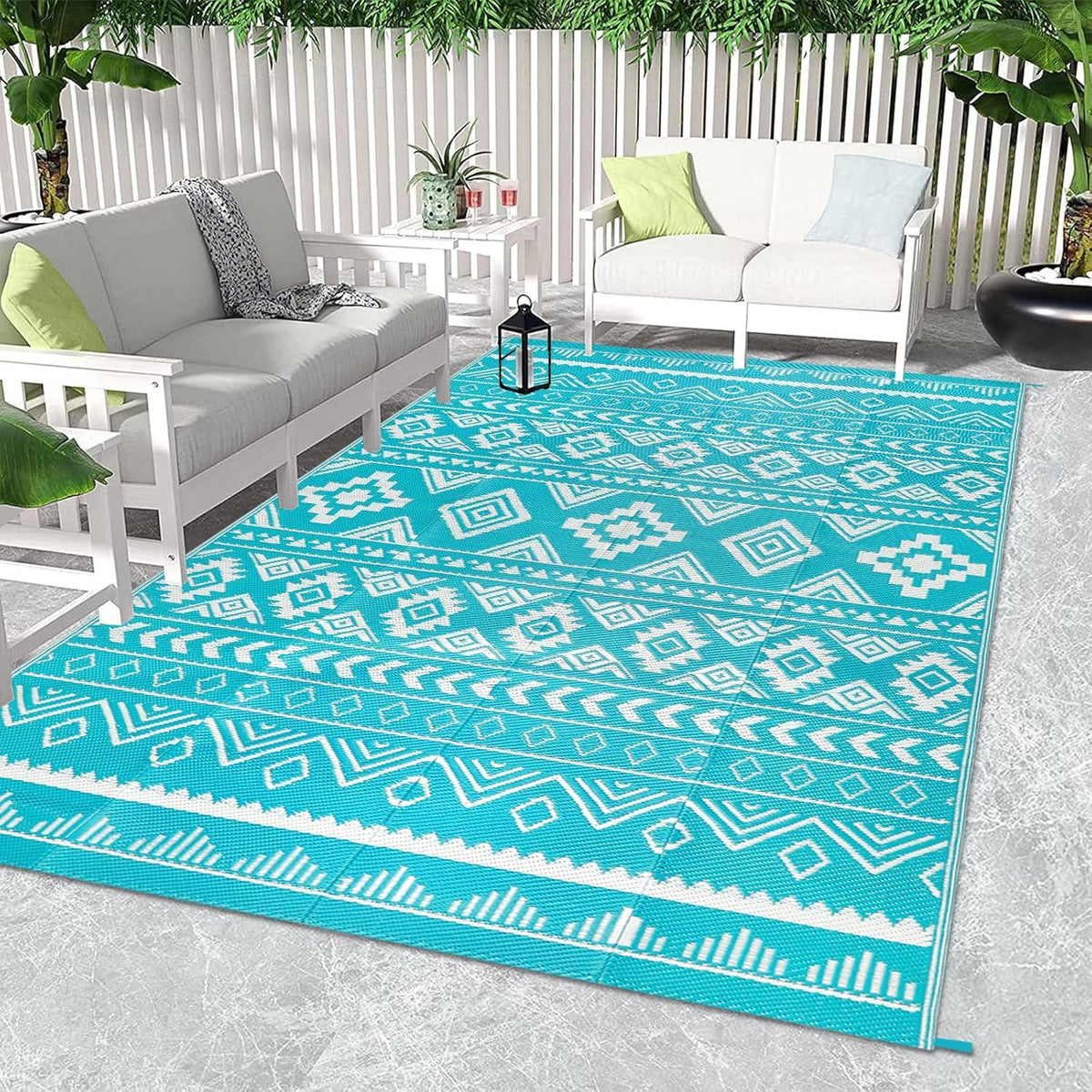 Outdoor Teppich Balkon Terrasse Camping Gartenteppich Kunststoff