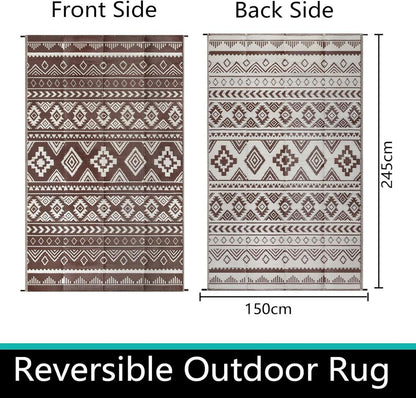 Outdoor Teppich 150 x 245 cm Wetterfest Camping Balkon