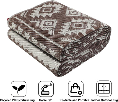 Outdoor Teppich 150x245 cm Wetterfest Camping Balkon Garten Terrasse
