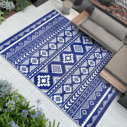 Outdoor Teppich Wetterfest Kunststoff Wendbar Gartenteppich 150x245cm