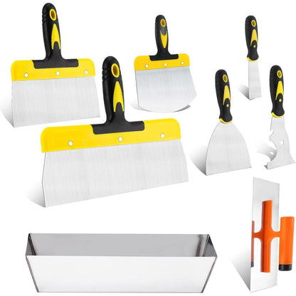 Spachtel Set Edelstahl 8-teilig für Trockenbau & Renovierung