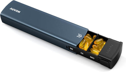 Tablettenbox 7 Tage Aluminium Pillendose Schiebedesign Vitamine