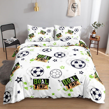 Fußball Bettwäsche Set für Kinder mit Graffiti-Druck 200x200 cm