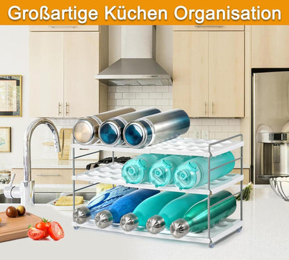 JUPELI Flaschenregal Stapelbar & Erweiterbar für Küche & Kühlschrank
