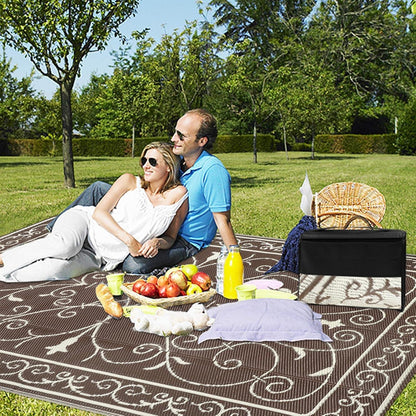 Famibay Outdoor Teppich Wendbar 150x245cm Wetterfest für Terrasse Garten Balkon