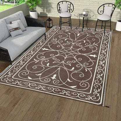 Famibay Outdoor Teppich Wendbar 150x245cm Wetterfest für Terrasse Garten Balkon