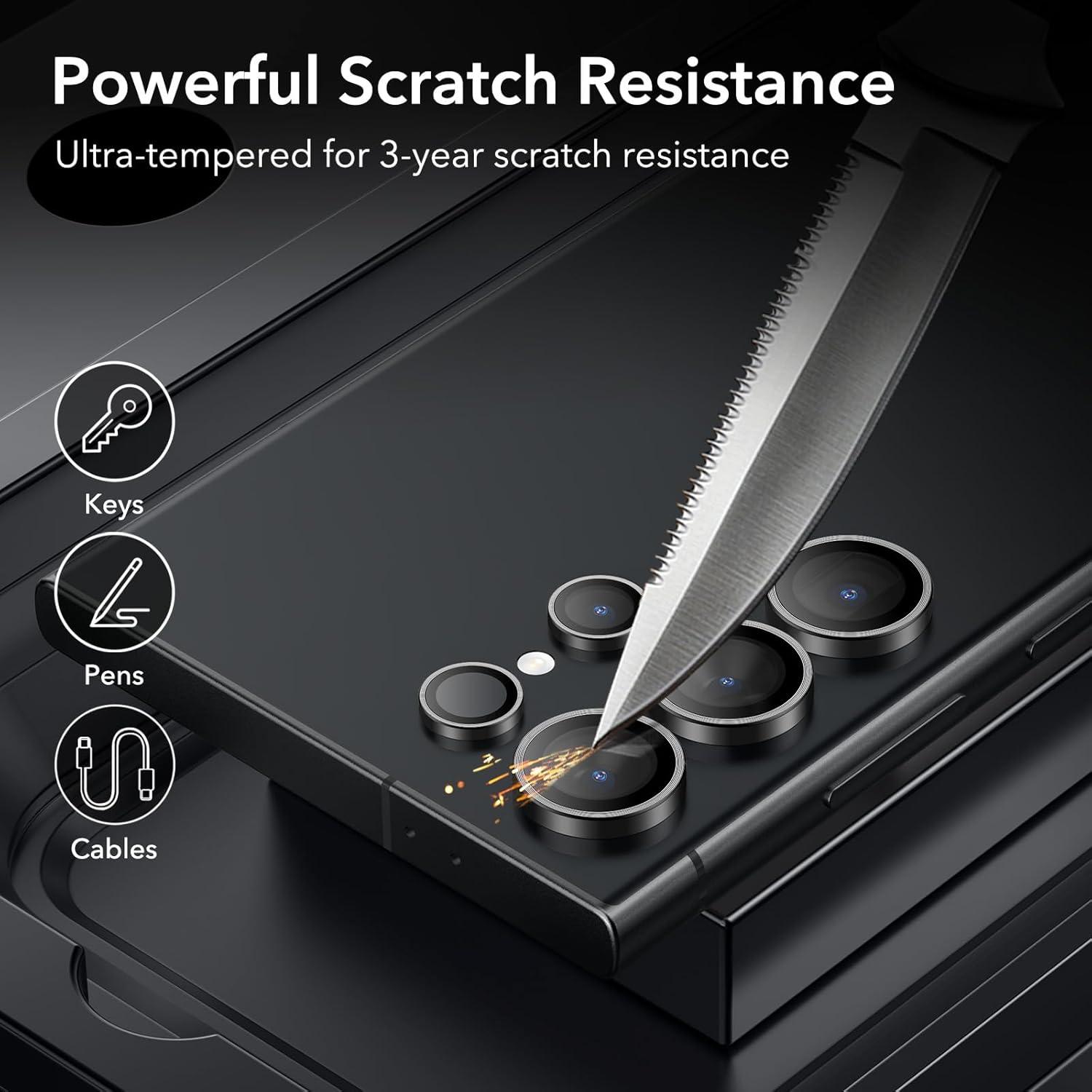 Samsung Galaxy S24 Ultra Kameraschutz | Linsenschutzfolien | Schwarz 2 Set