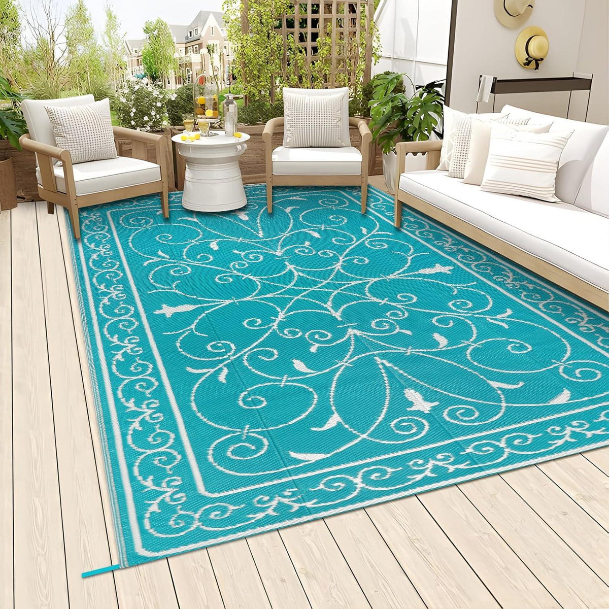 Outdoor Teppich Wetterfest Terrasse Balkon Garten Camping 150x245 cm