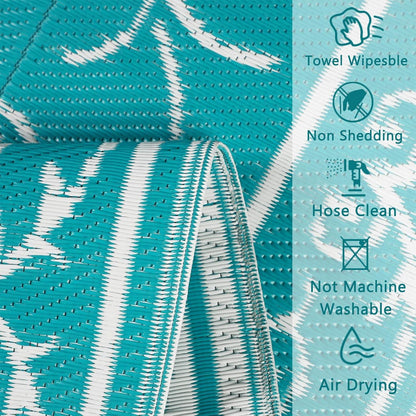 Famibay Outdoor Teppich Wetterfest Terrasse Balkon Camping 150 x 245 cm Teal