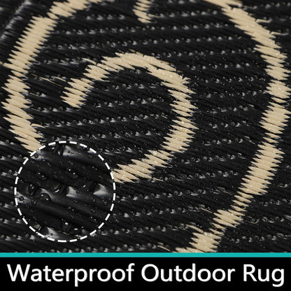 Outdoor Teppich Wetterfest Gartenteppich schwarz 150x245 cm