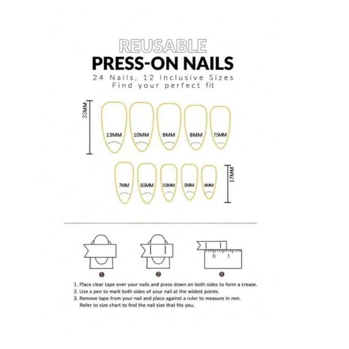 Schwarze Stiletto Press On Nails – Halloween Gothic Design