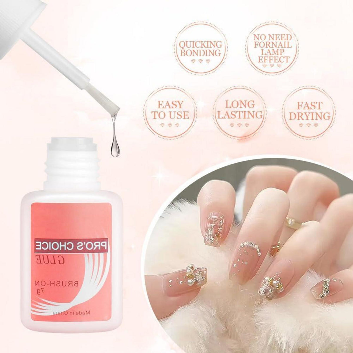 3x Nagelkleber Extra Stark – Für Kunstnägel, Tips & Strasssteine