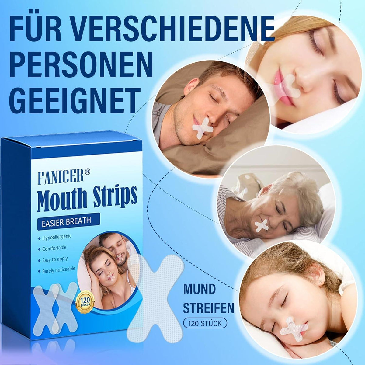 120er Pack Schnarchpflaster für besseren Schlaf