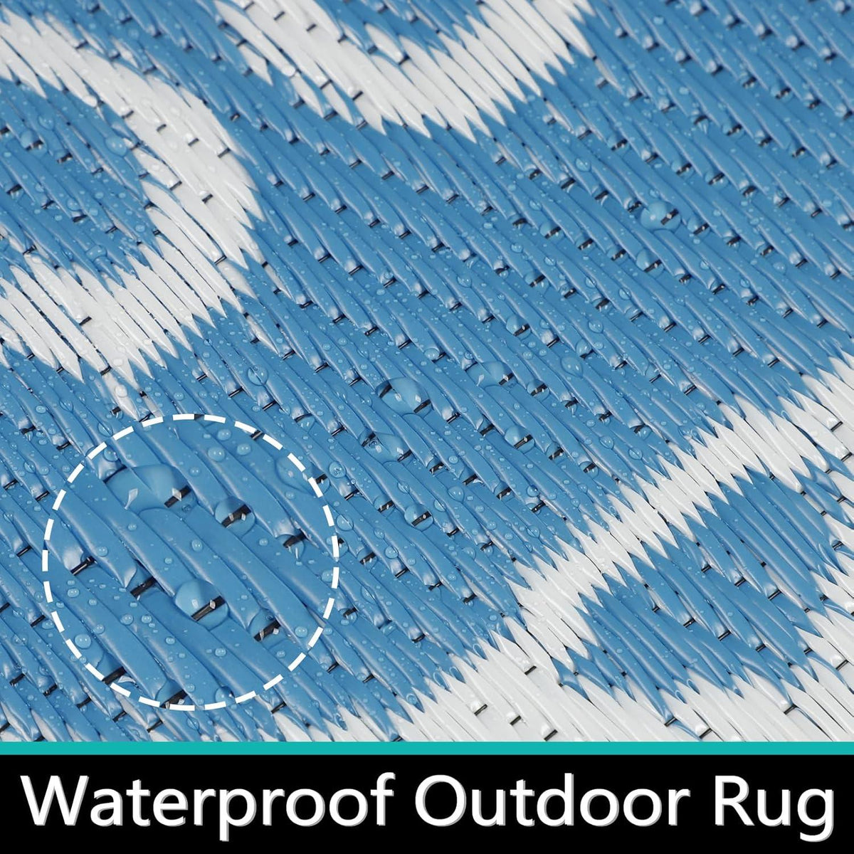 Outdoor Teppich 150x245cm Wetterfest Kunststoff Wendbar Garten Balkon