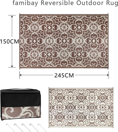 Famibay Outdoor Teppich 150x245cm Terrasse Balkon Garten